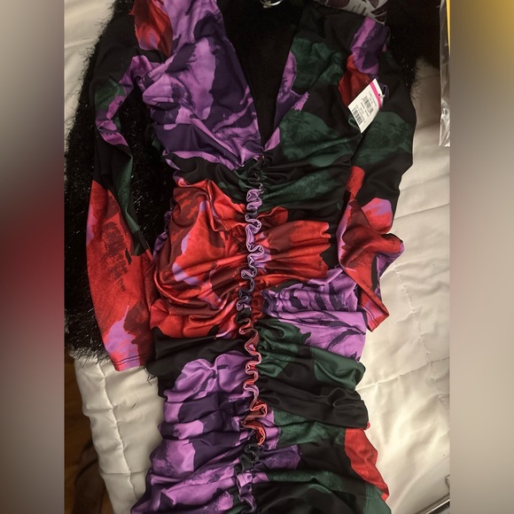 🔴🆕 AFRM Multicolor Floral Ruched Dress